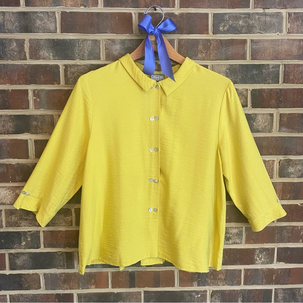 NWOT Lime Twinbutton Swing Topper